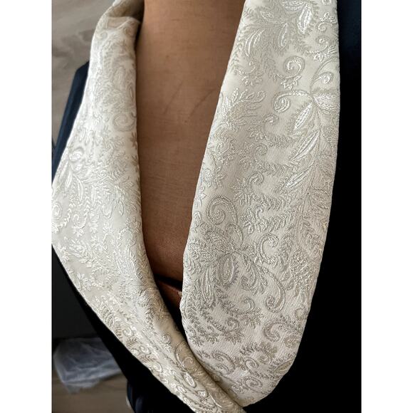 Natori Private Luxuries Sz L Velvet Robe Black Silk Maxi Luxury Elegant Glam - Picture 8 of 16